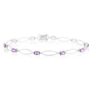 10 Amethyst Bracelet in Sterling Silver