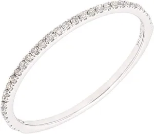 1/10 Carat (ctw) 14K Gold Round White Diamond Ladies Petite Anniversary Wedding Band Stackable Ring