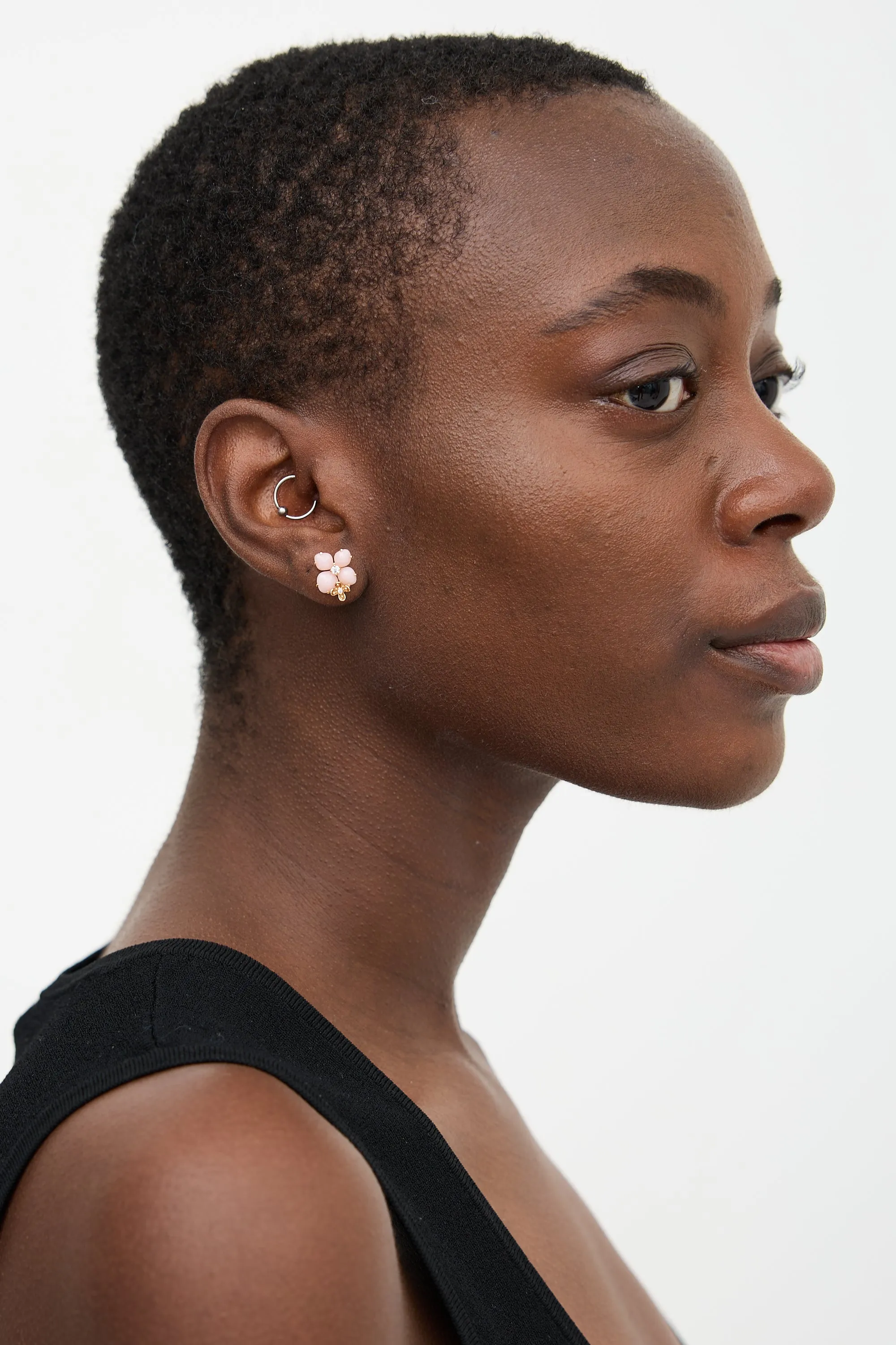 18K Rose Gold Hortensia Aube Rosée Earrings