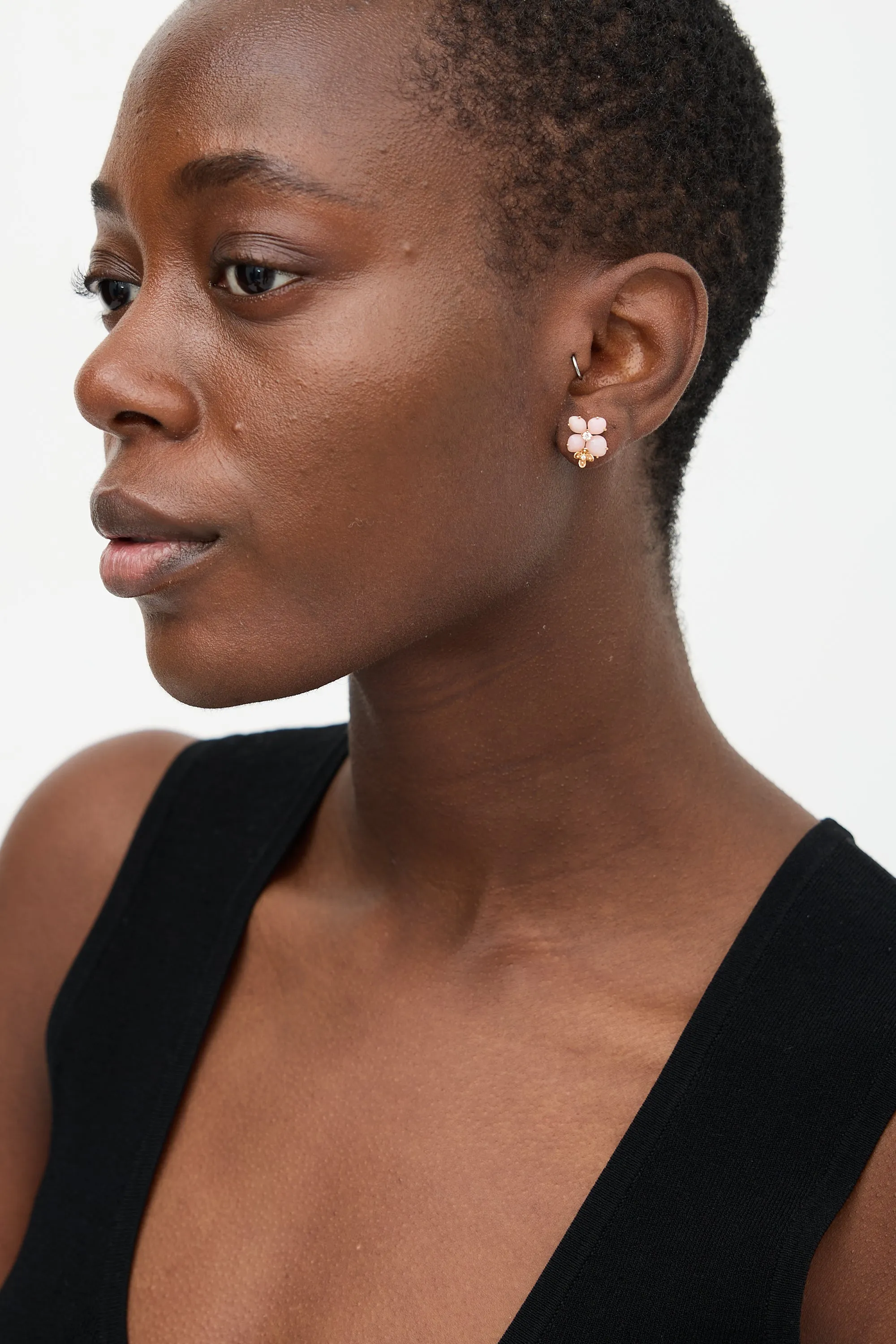 18K Rose Gold Hortensia Aube Rosée Earrings