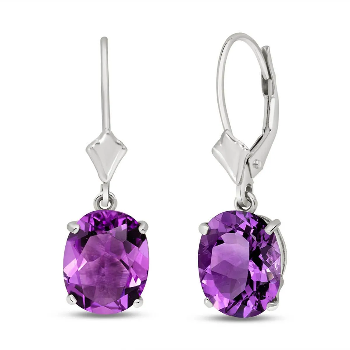 6.25 Carat 14K Solid White Gold Adorn Your Ears Amethyst Earrings