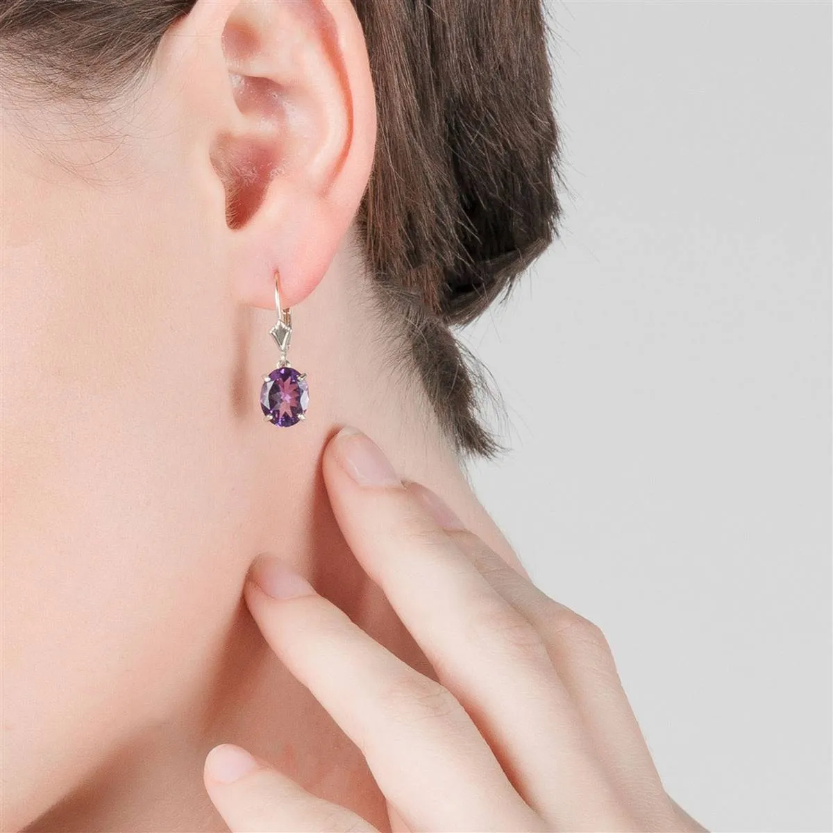6.25 Carat 14K Solid White Gold Adorn Your Ears Amethyst Earrings