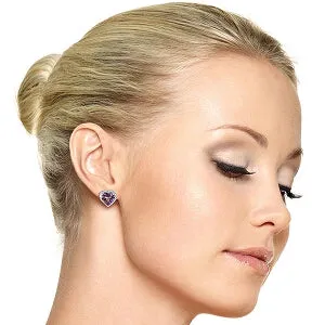 6.48 Carat 14K Solid White Gold Participate In Magic Amethyst Diamond Earrings