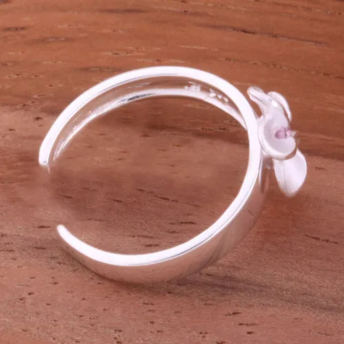 8mm Plumeria with Clear CZ Toe Ring