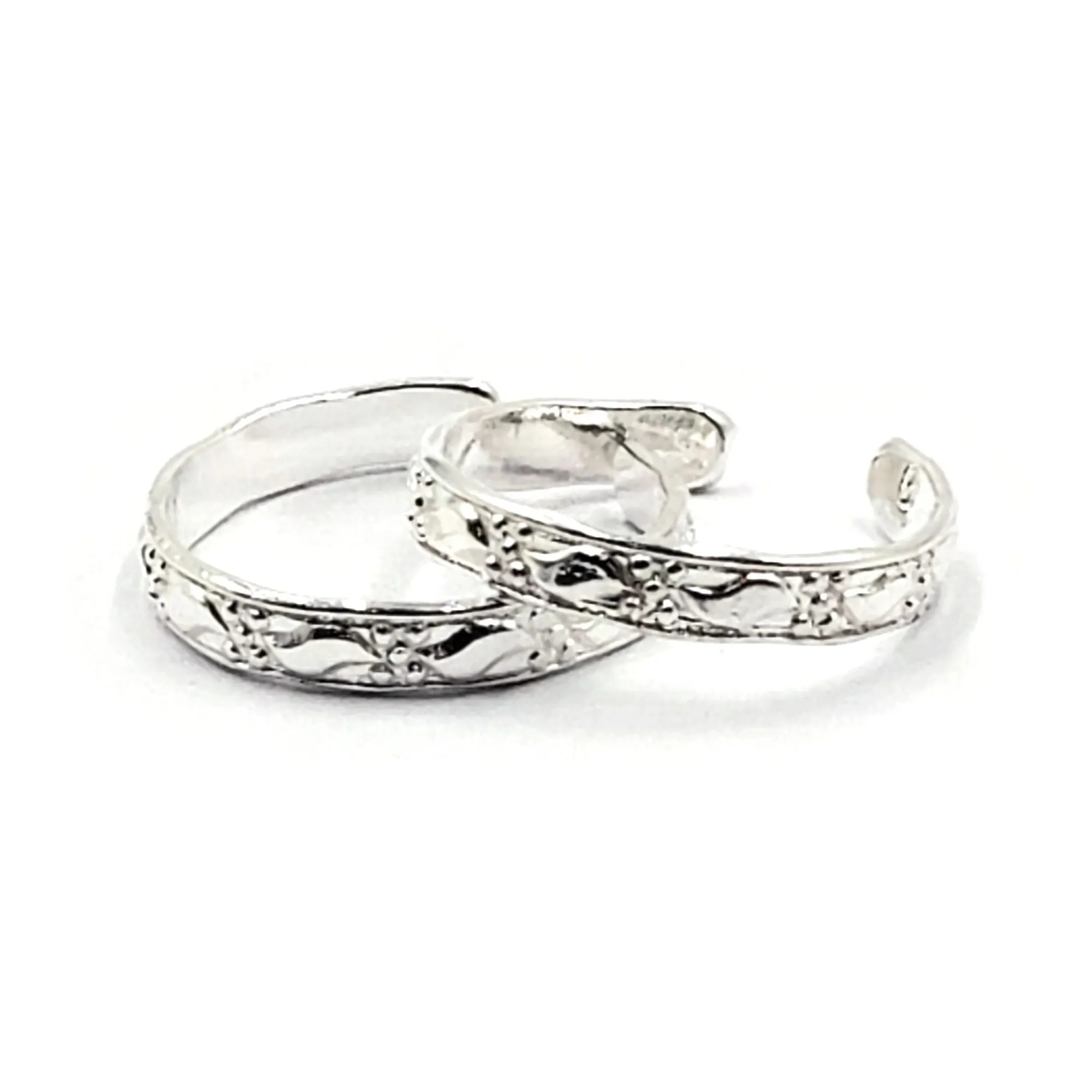 925 Sterling Silver Multicolor Toe-rings - Design #28