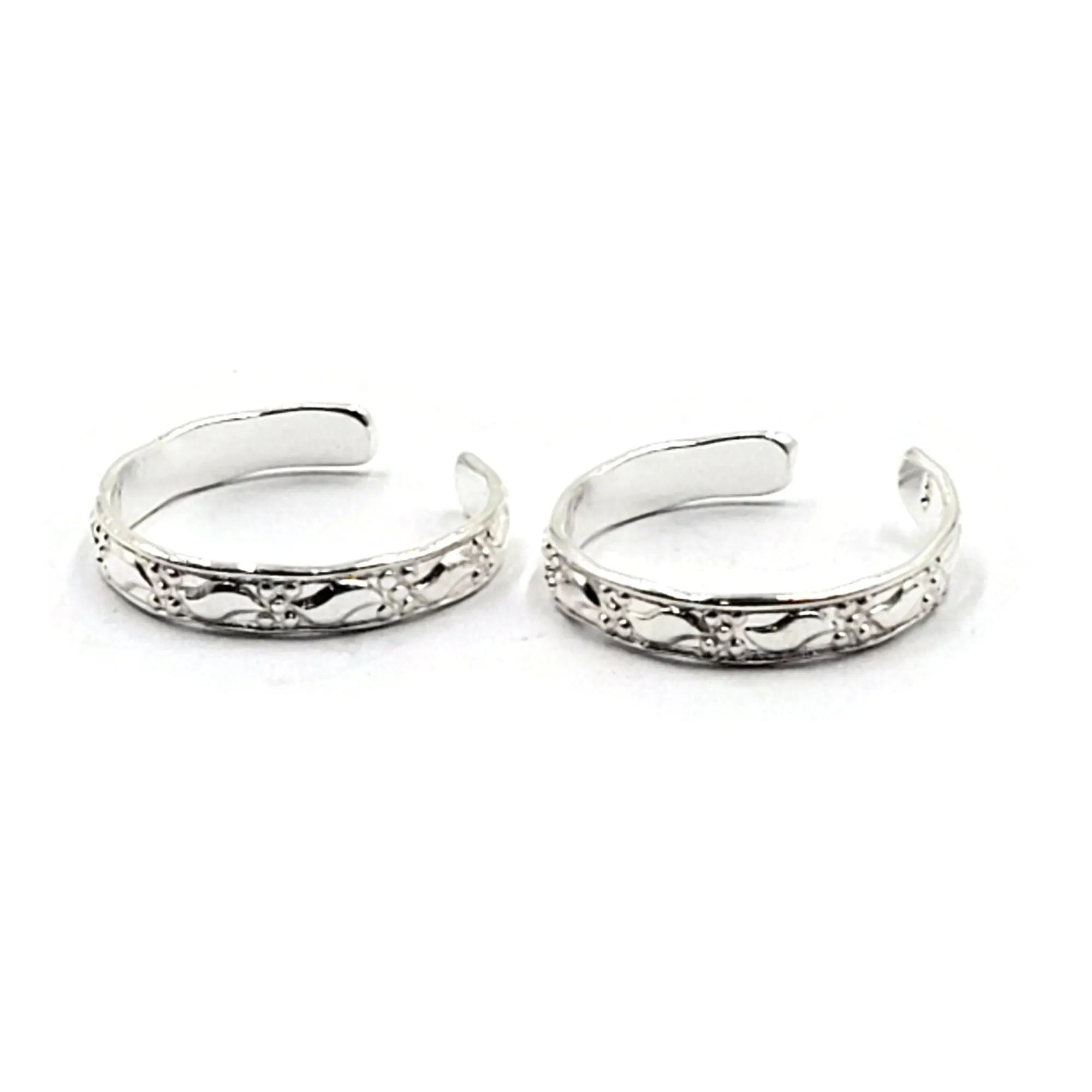 925 Sterling Silver Multicolor Toe-rings - Design #28