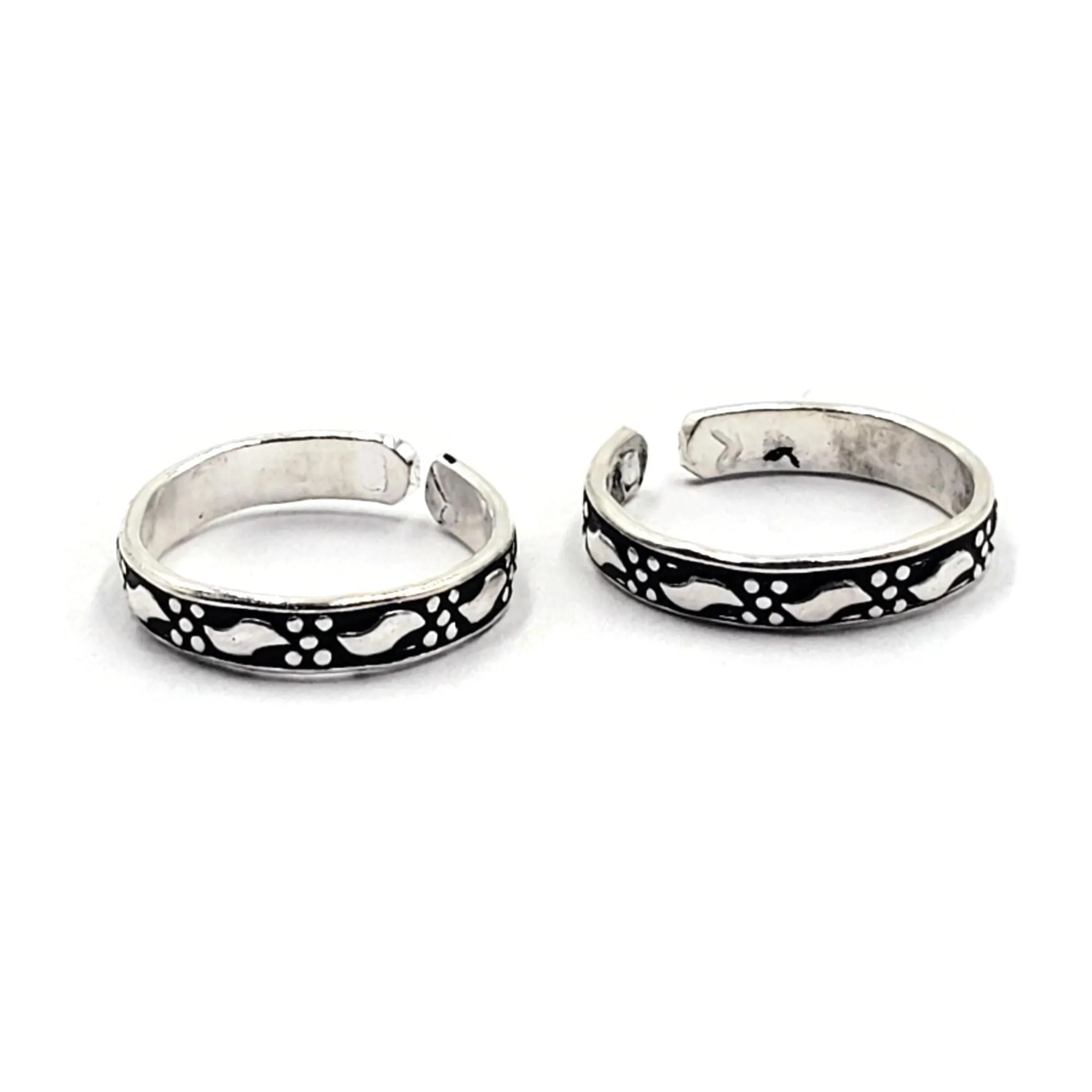 925 Sterling Silver Multicolor Toe-rings - Design #28
