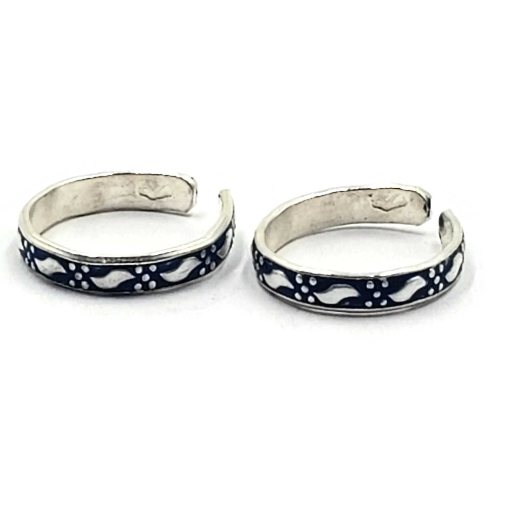 925 Sterling Silver Multicolor Toe-rings - Design #28