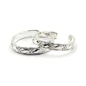 925 Sterling Silver Multicolor Toe-rings - Design #28