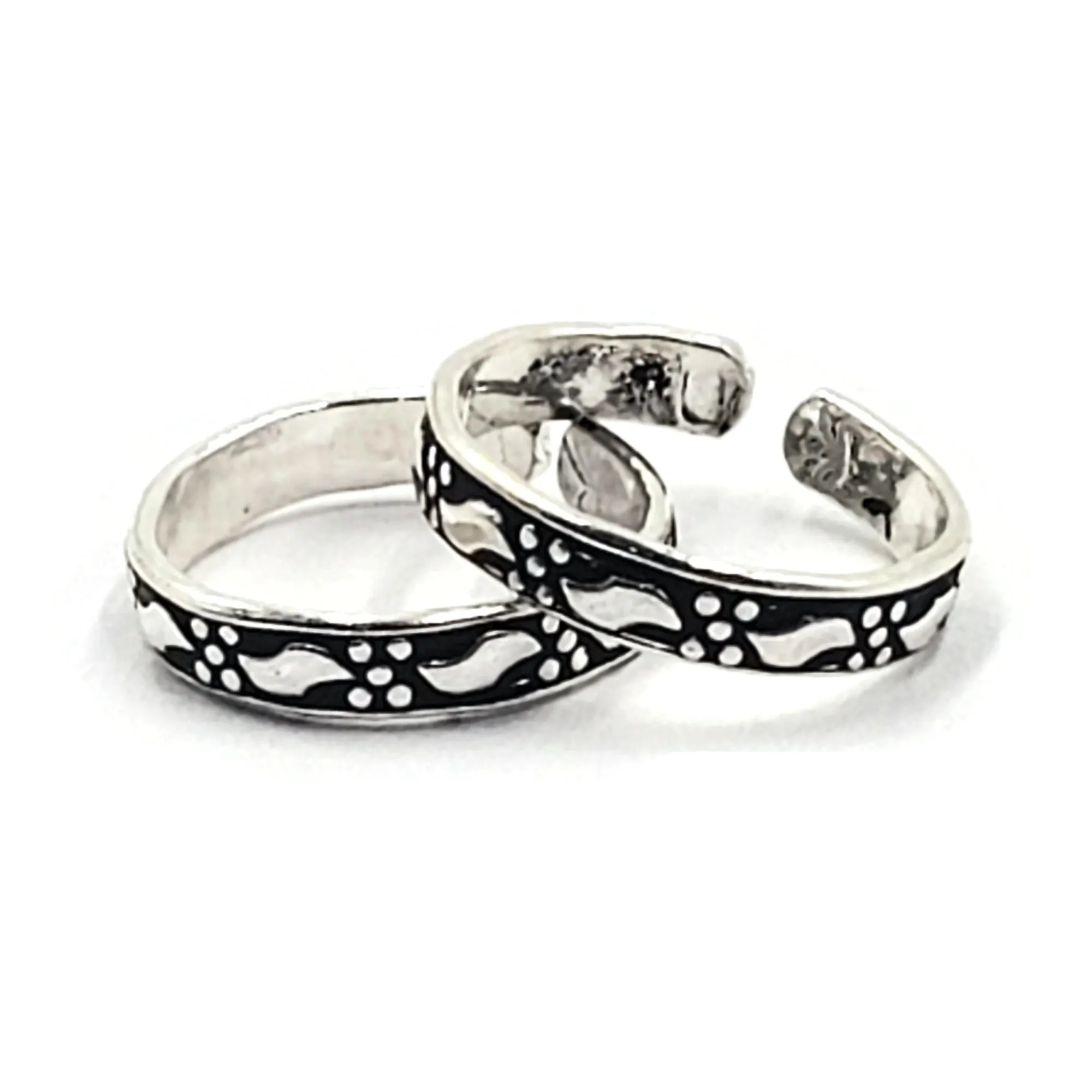 925 Sterling Silver Multicolor Toe-rings - Design #28