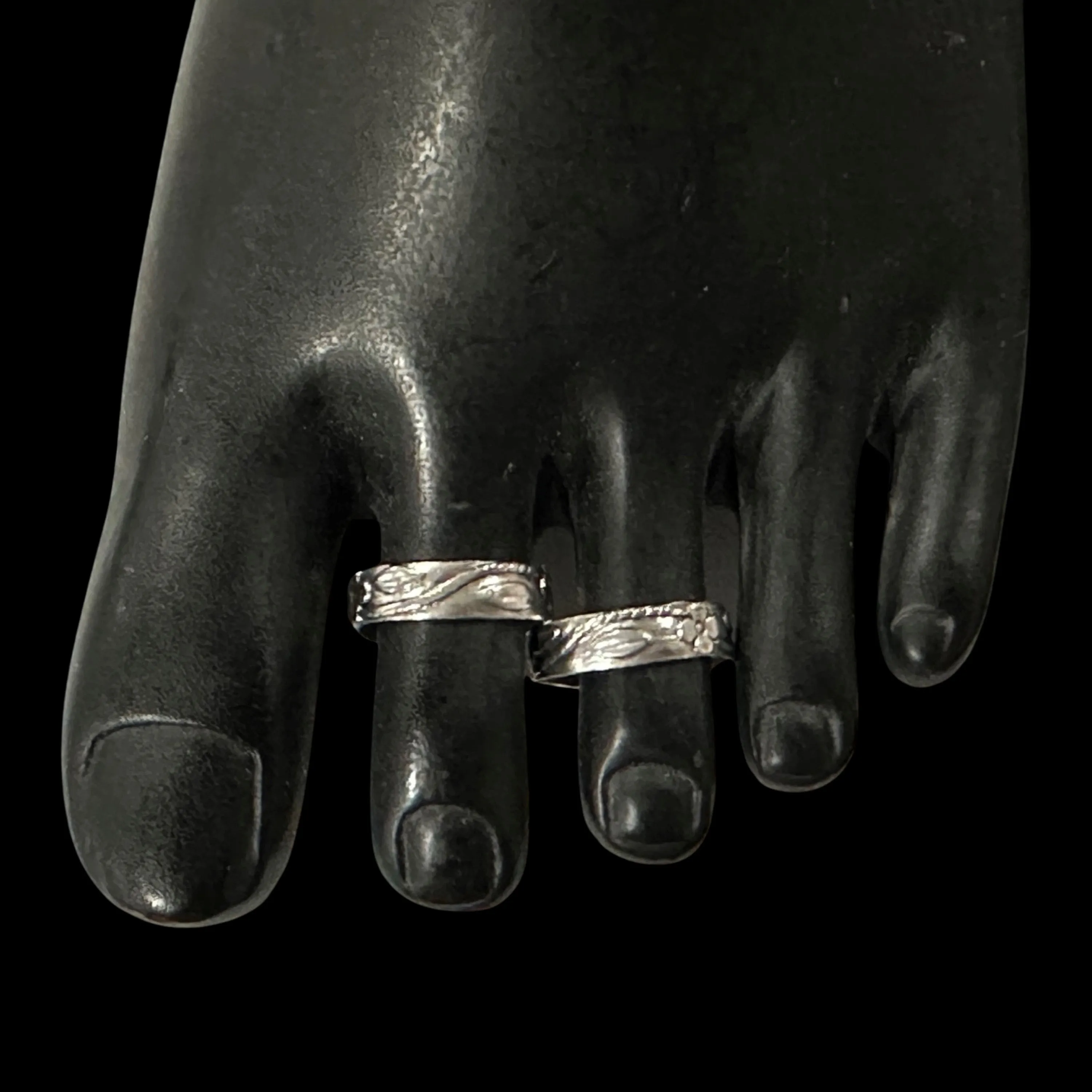 925 Sterling Silver Oxidized Toe-rings - Design #05