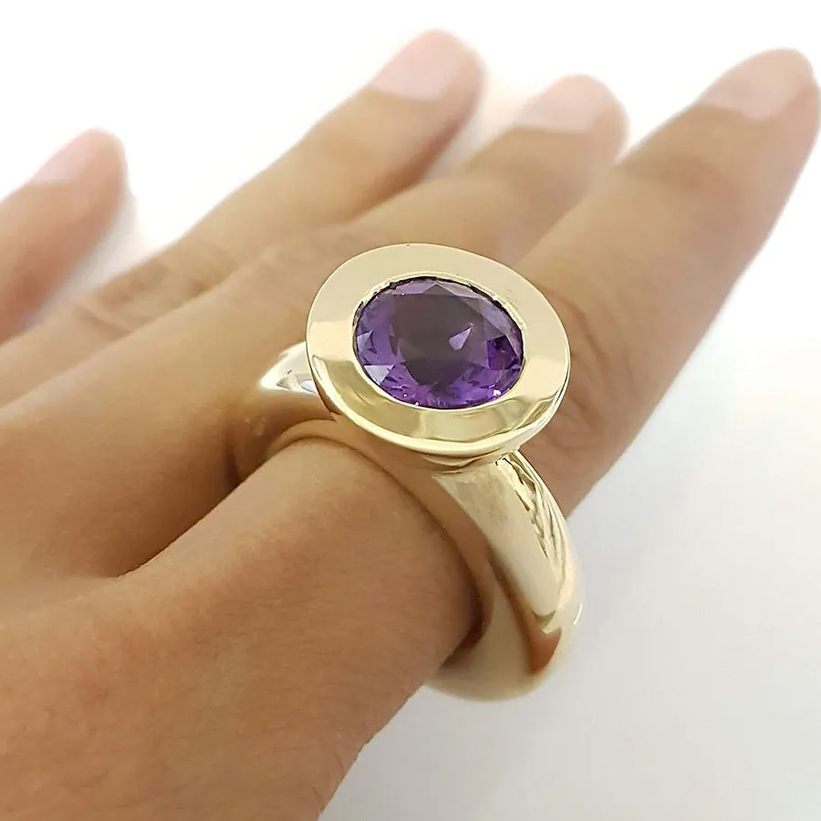 Amethyst Bronze Princess Ring