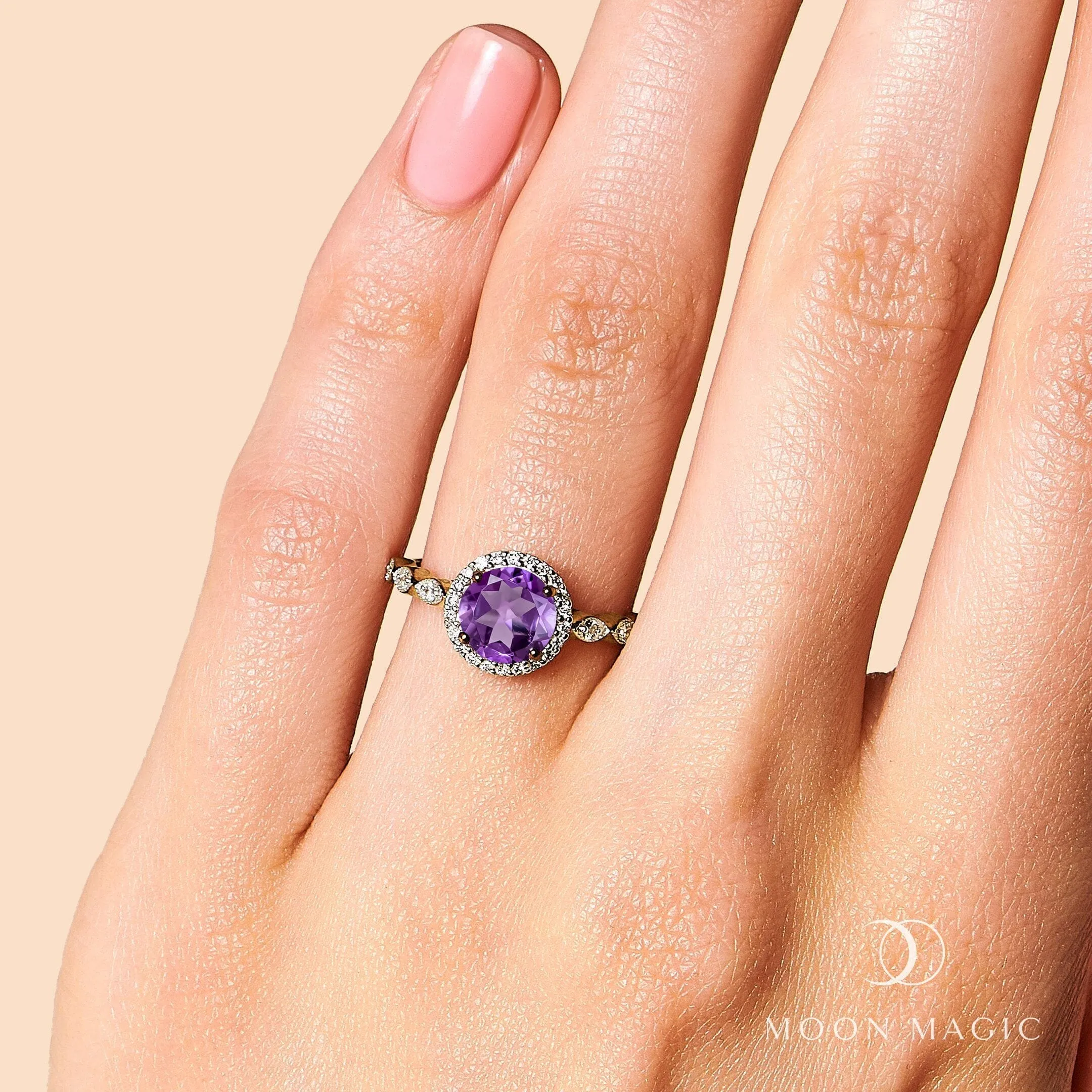 Amethyst Lab Diamond Ring - Soulmate