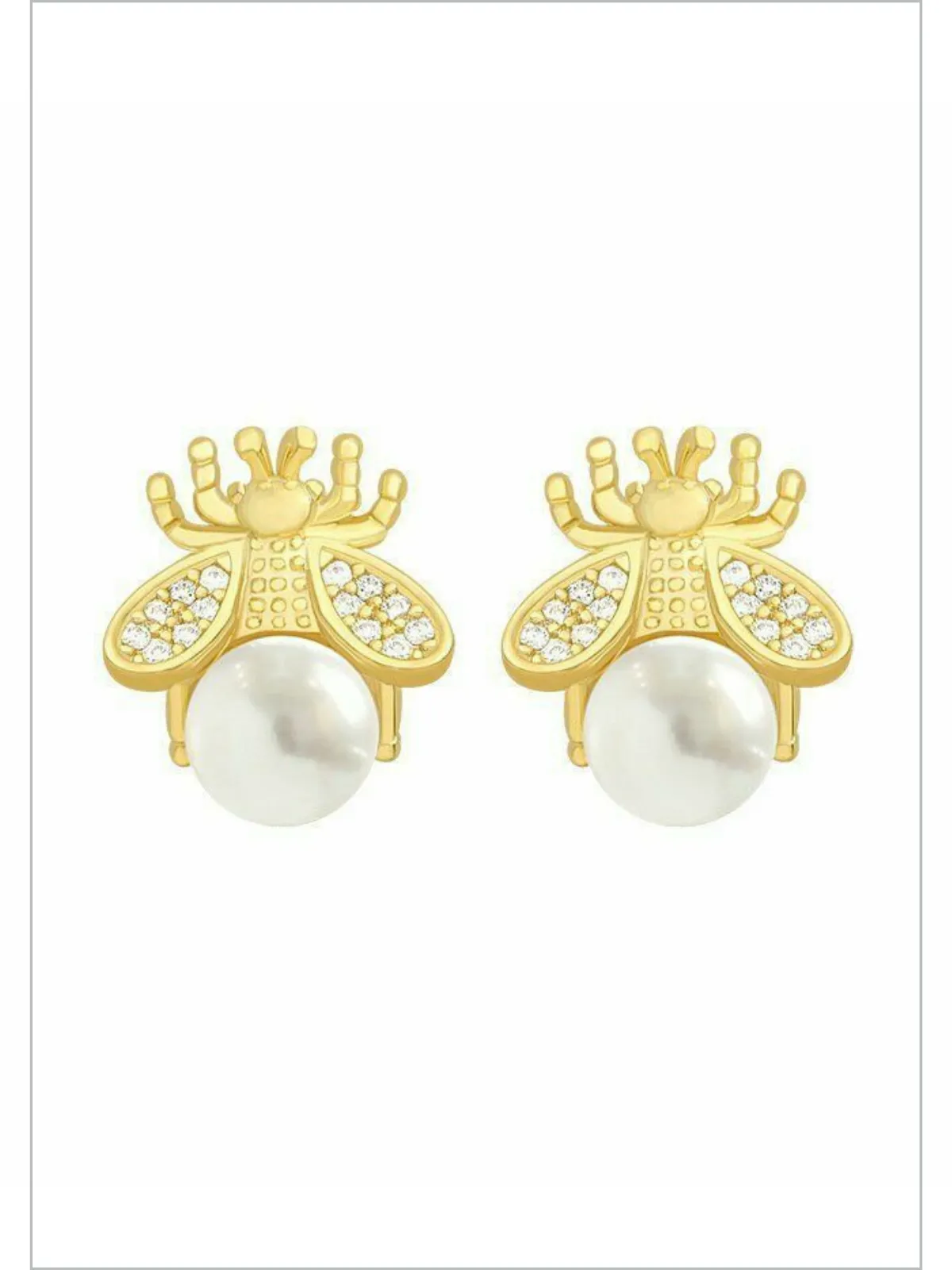 Buzz-Worthy Honey Bee Pearl Stud Earrings
