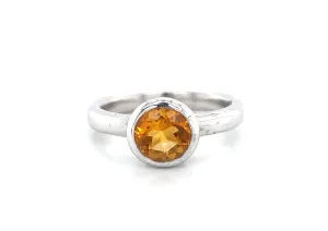 Citrine Solitaire Bezel Ring
