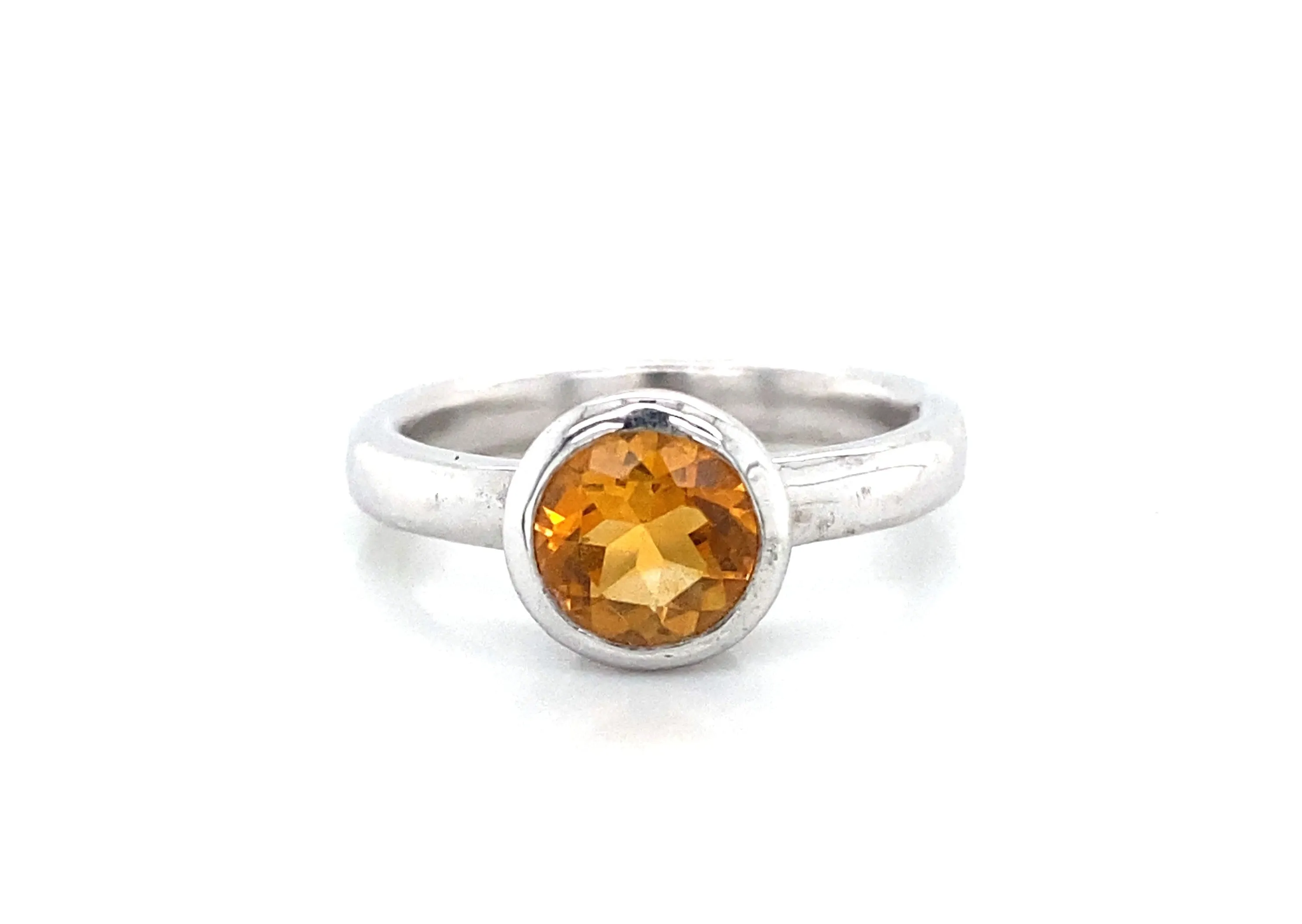 Citrine Solitaire Bezel Ring