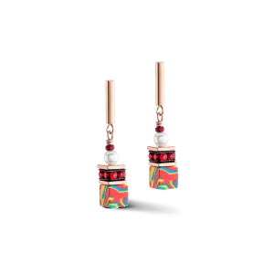 Coeur De Lion GeoCUBE® Fusion Festive Red Earrings