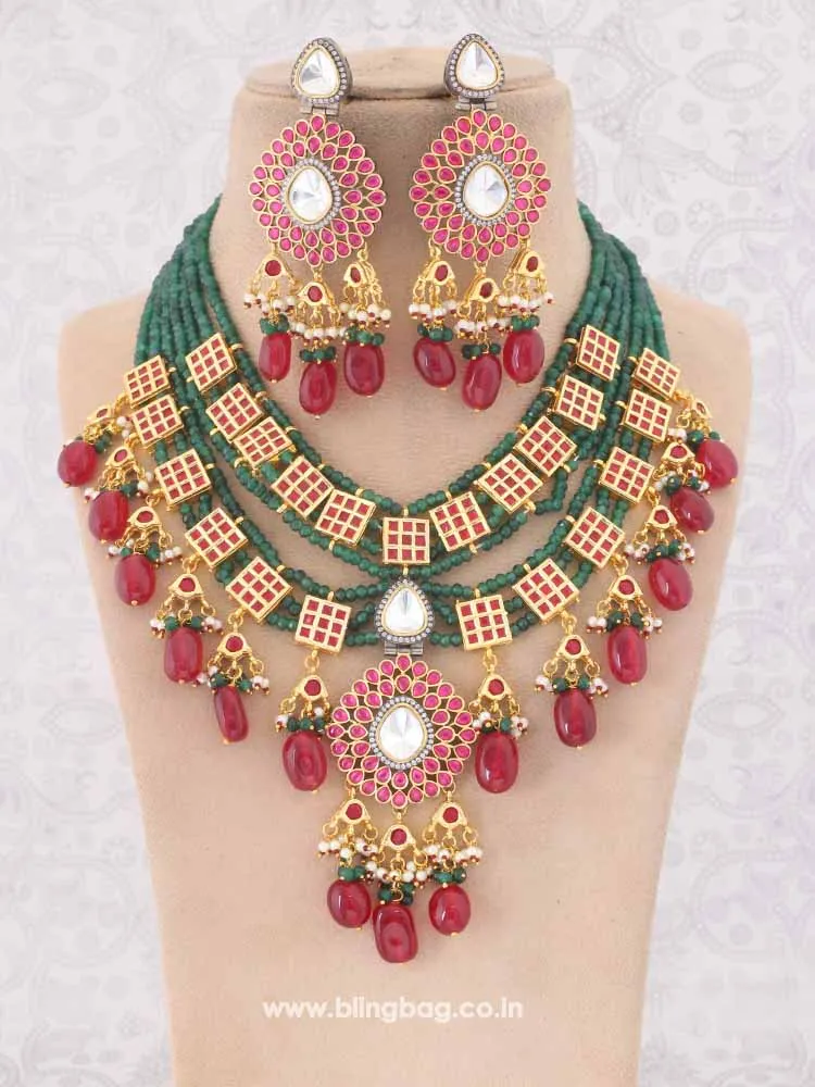 Emearld Rani Dhanwanti  Jewellery Set