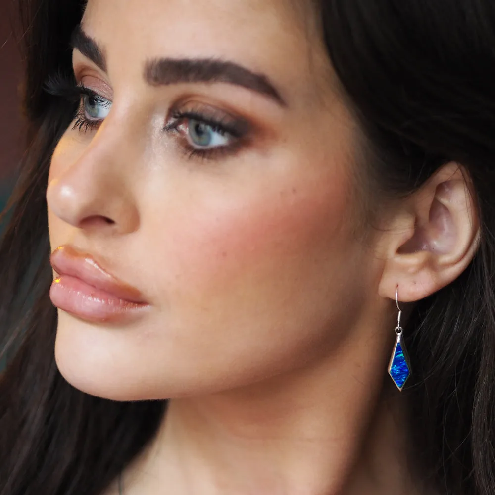 Flinder White Long Kite Drop Earrings
