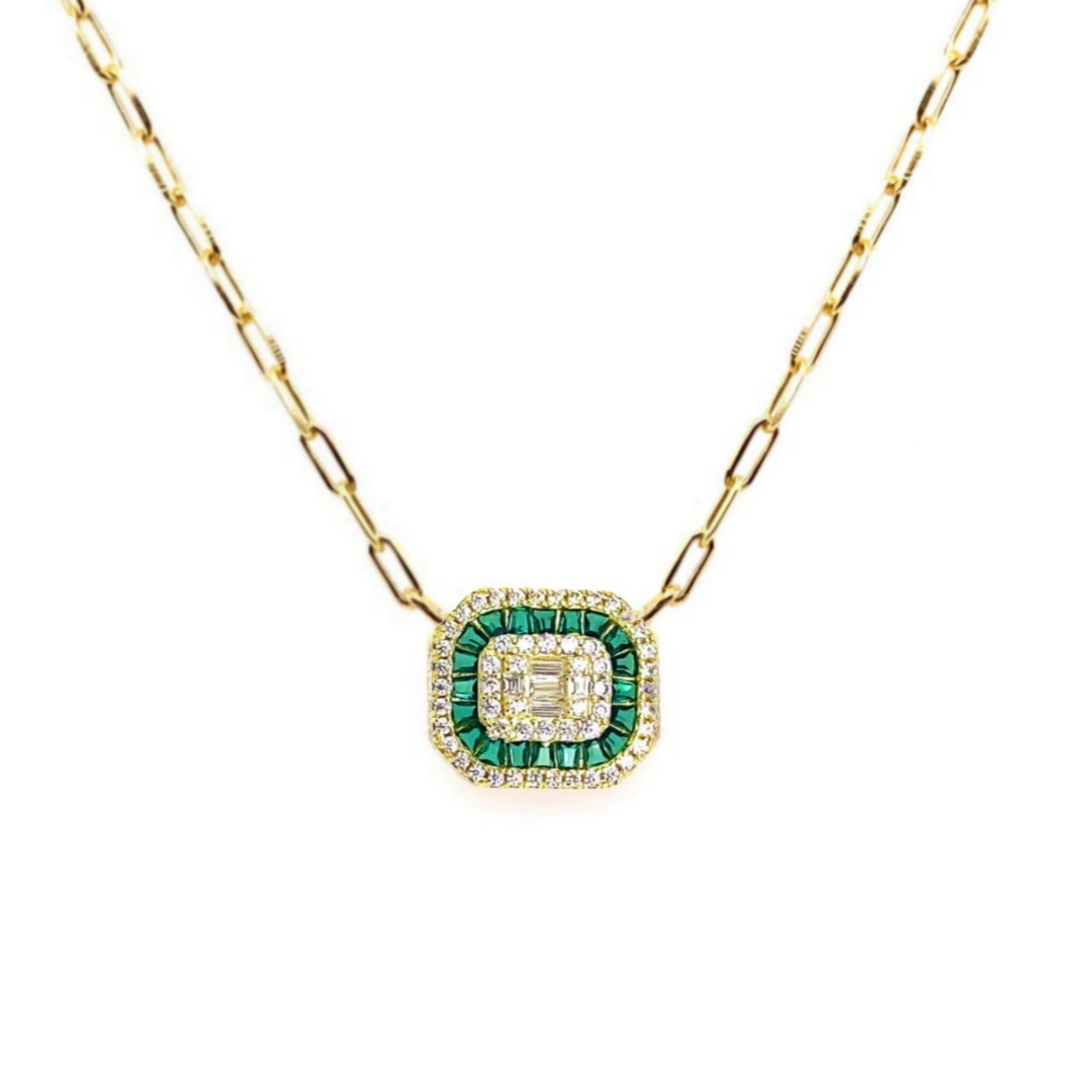 Genuine Spinel Baguette "Solitaire" Necklace