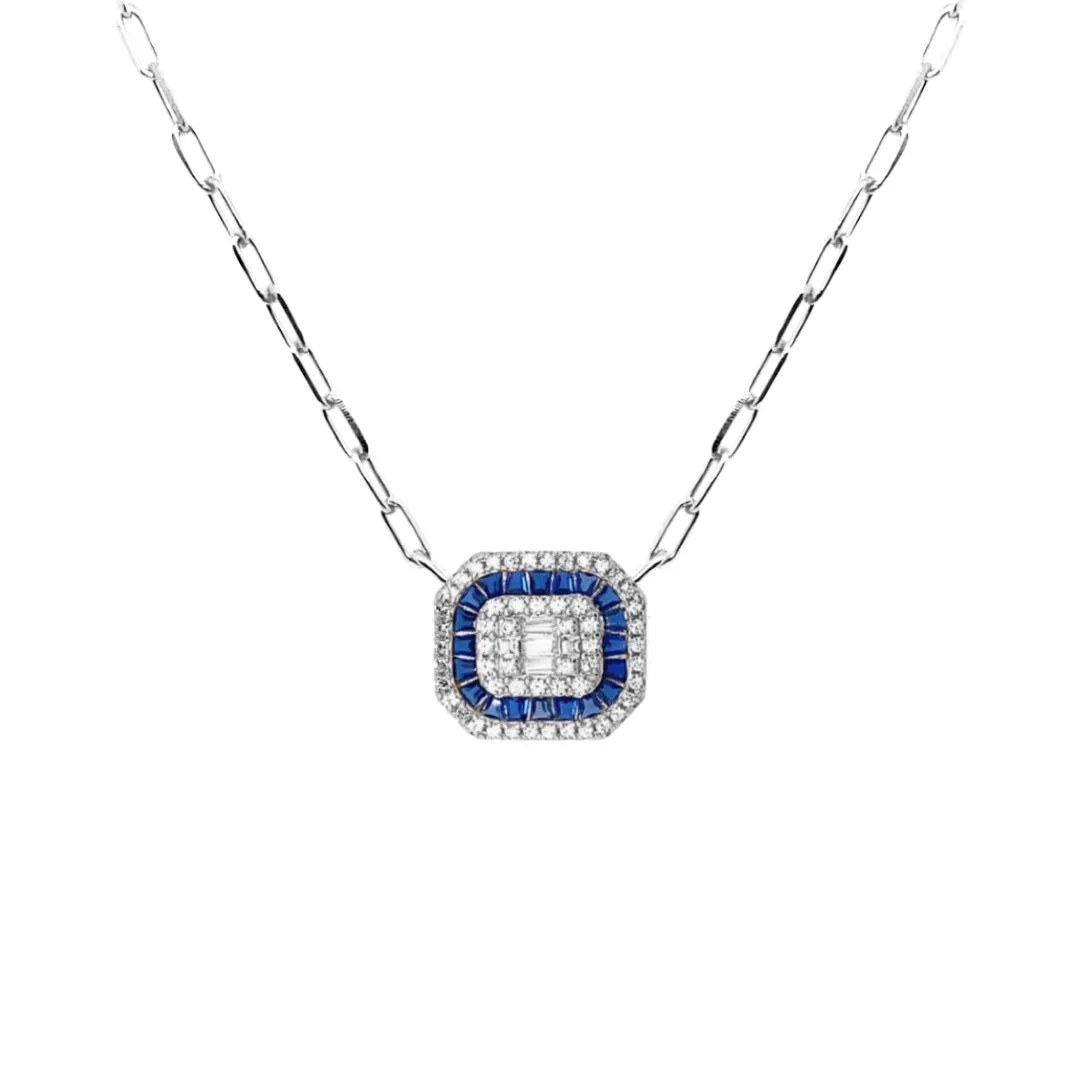 Genuine Spinel Baguette "Solitaire" Necklace