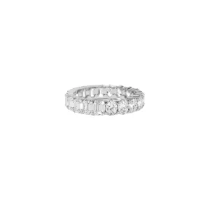 Half Oval & Half Emerald Eternity Band