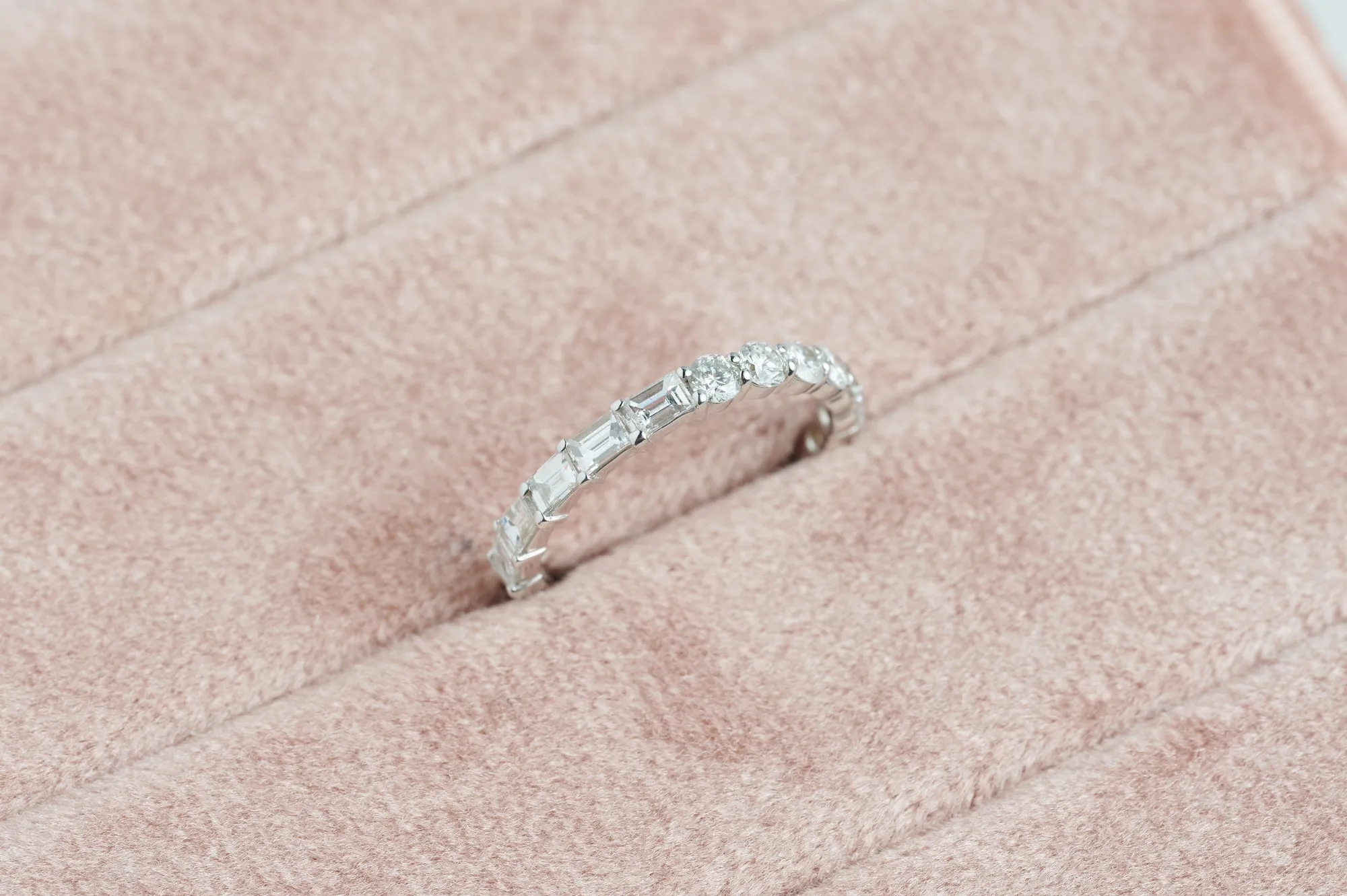 Half Round & Half Emerald Eternity Band