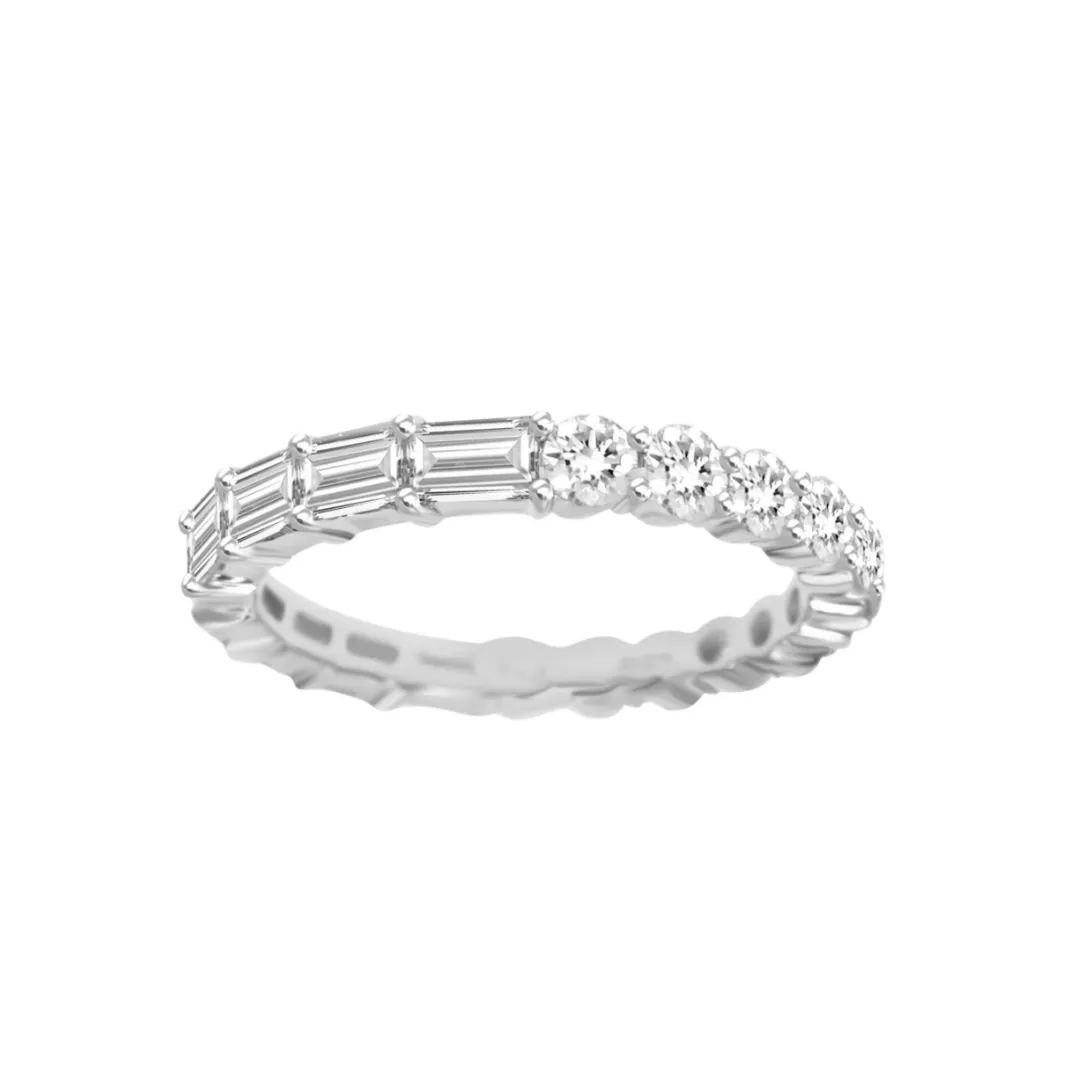 Half Round & Half Emerald Eternity Band