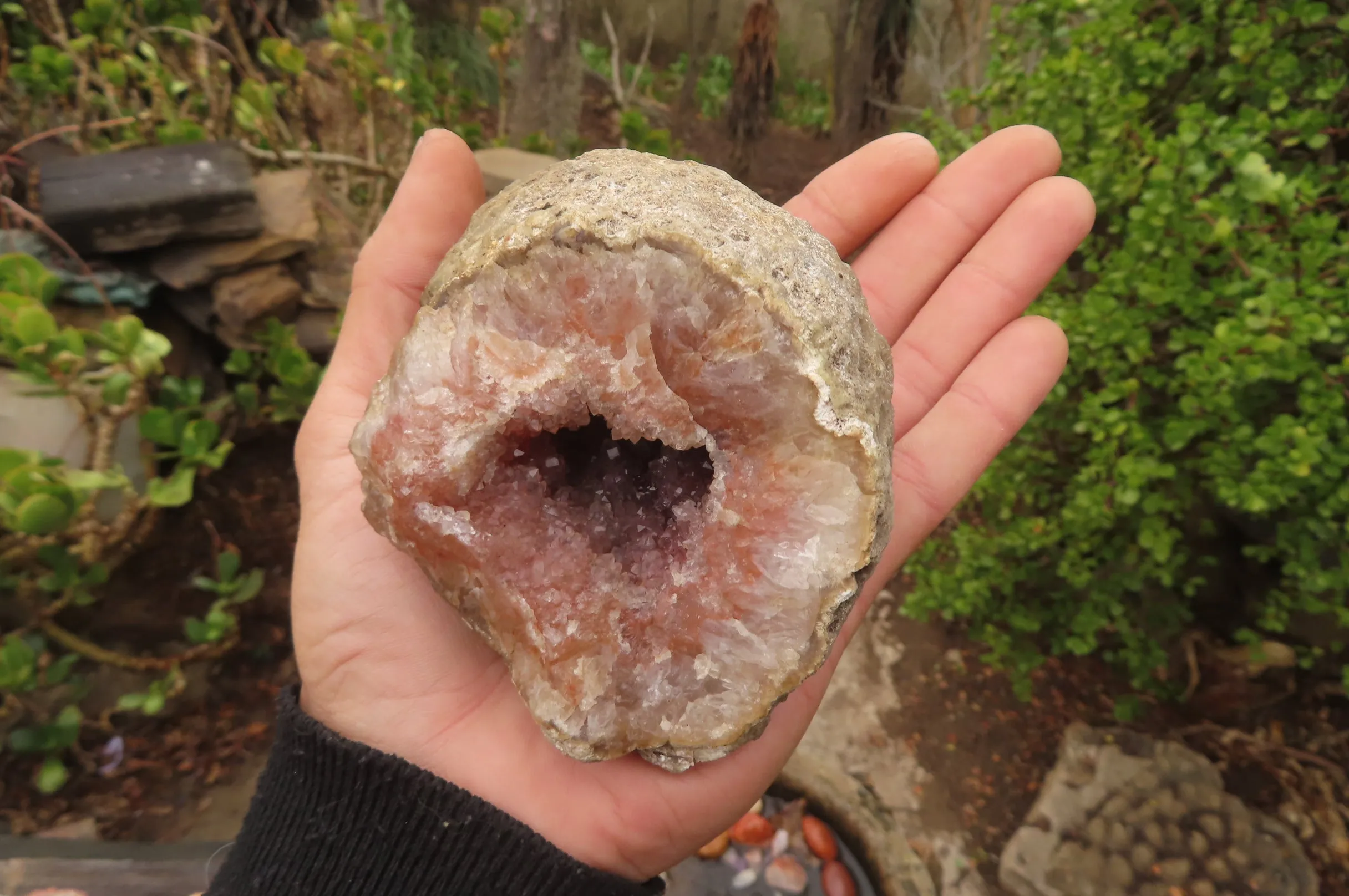 Natural Unusual Red Zululand Agate and Amethyst Geodes x 5 From South Africa