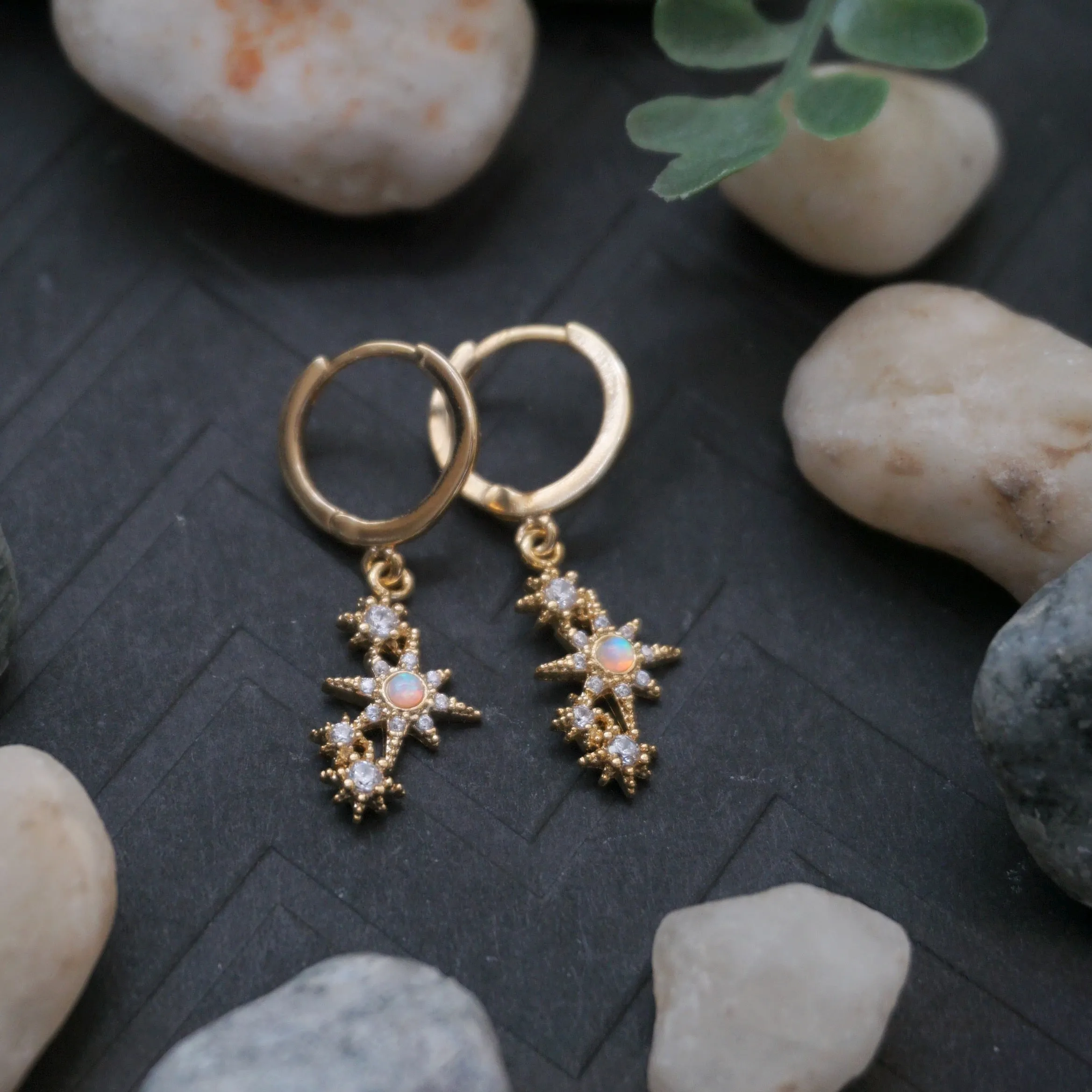 Opal Constellation Hoops