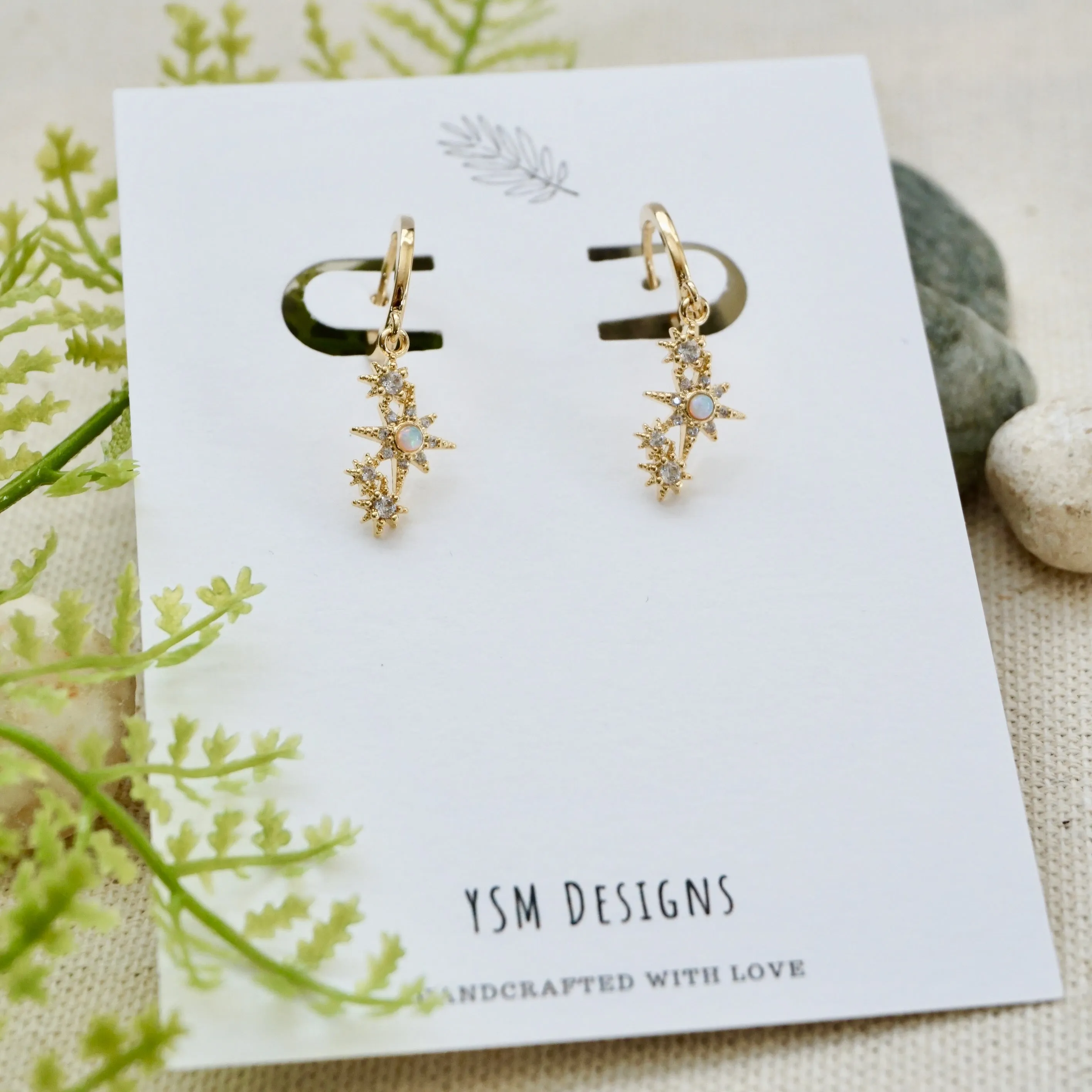 Opal Constellation Hoops