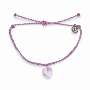 Pura Vida Stone Heart Amethyst Charm Bracelet in Light Purple
