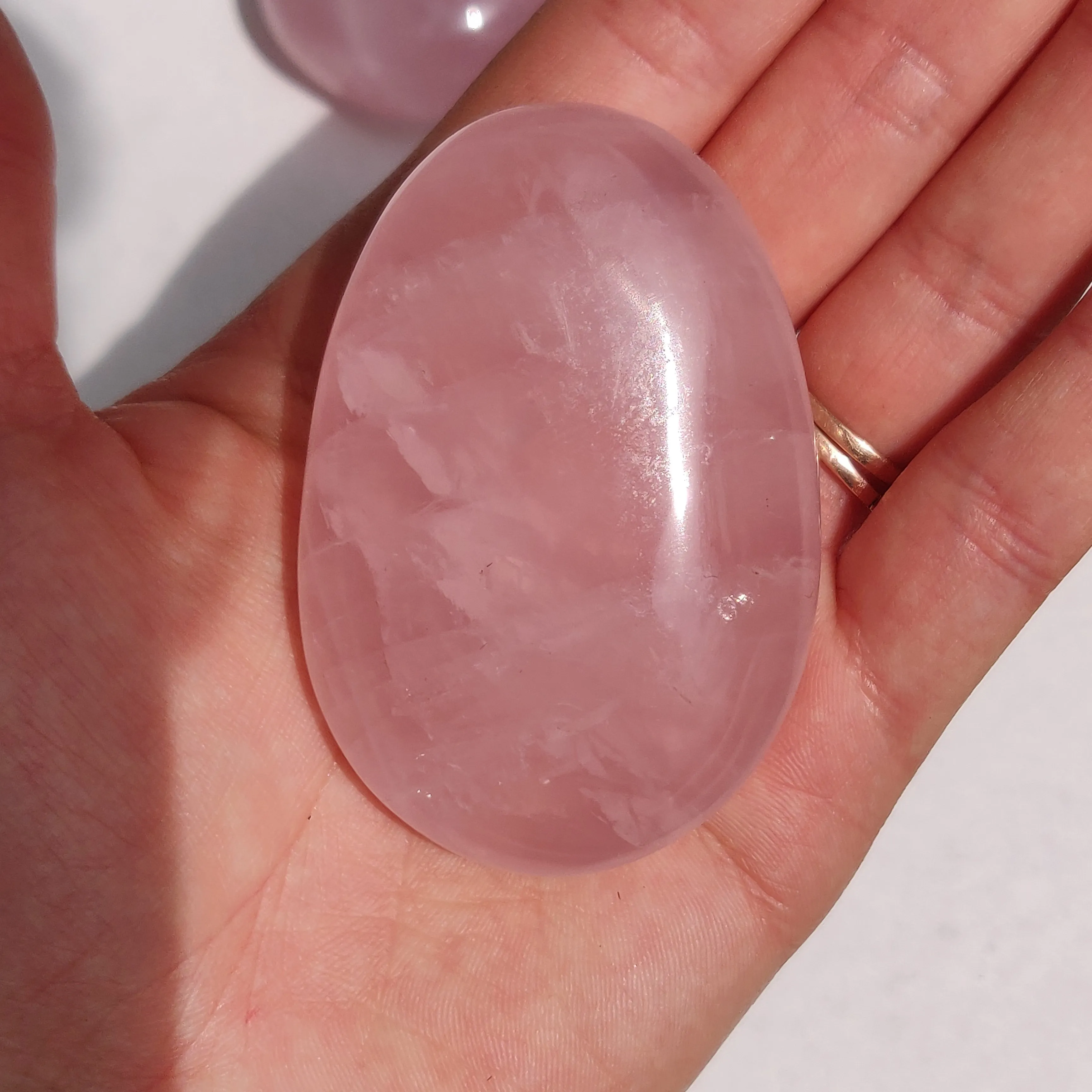 Rose Quartz Palm Stone, Star Rose Quartz (#11)