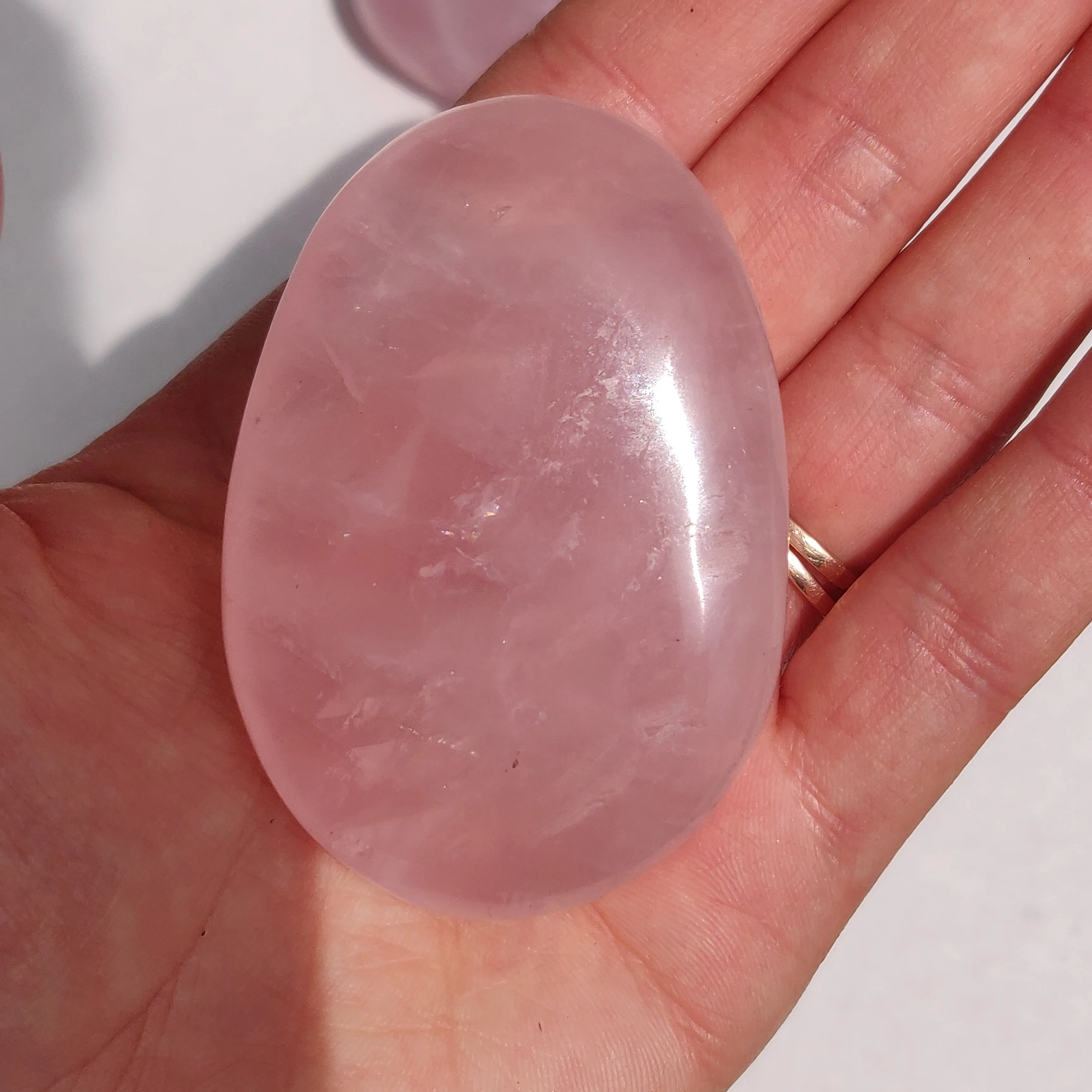Rose Quartz Palm Stone, Star Rose Quartz (#11)