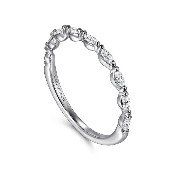 Semi-Eternity Marquise Shaped Diamond Wedding Band