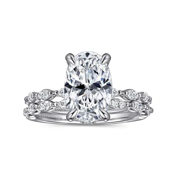 Semi-Eternity Marquise Shaped Diamond Wedding Band