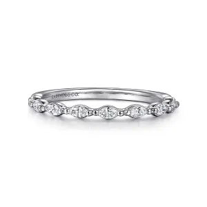Semi-Eternity Marquise Shaped Diamond Wedding Band