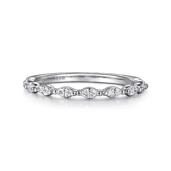 Semi-Eternity Marquise Shaped Diamond Wedding Band