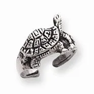 Sterling Silver Antiqued Turtle Toe Ring