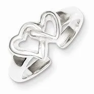 Sterling Silver Solid Heart Toe Ring