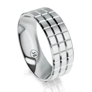 The Aspen Platinum Notched Wedding Ring