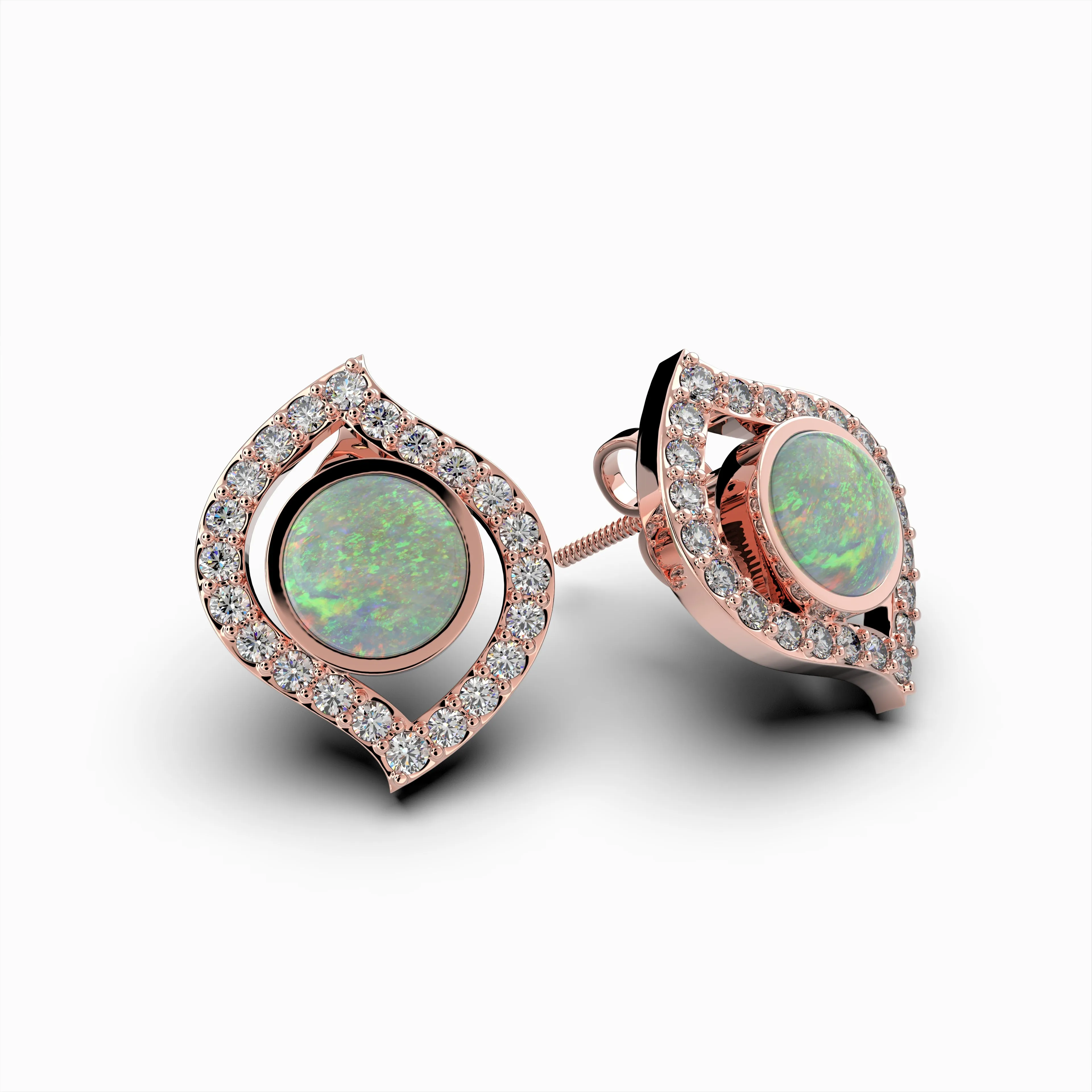 White Australian Opal Earring - Riley